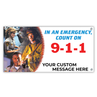 "In An Emergency, Count on 9-1-1" Banner