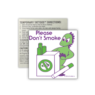 Donnie Dinosaur's "Please Don't Smoke" Removable Tattoo