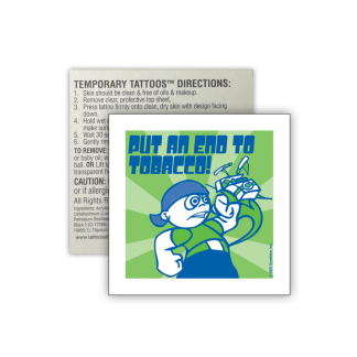 The No-Puff Pals' "End Tobacco!" Removable Tattoo
