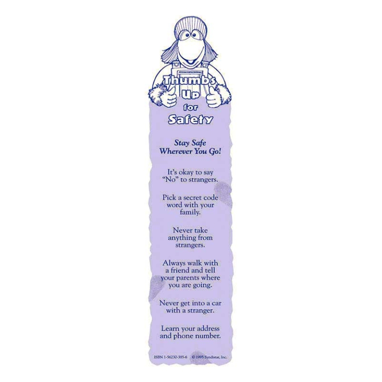 "Eli Sprightly's: Stranger Safety" Bookmark