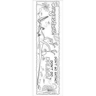 Drugosaurs! Color Me Bookmark