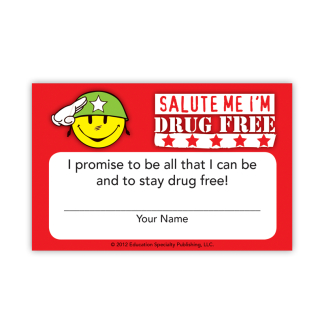 "Salute Me! I'm Drug-Free" Pledge Card