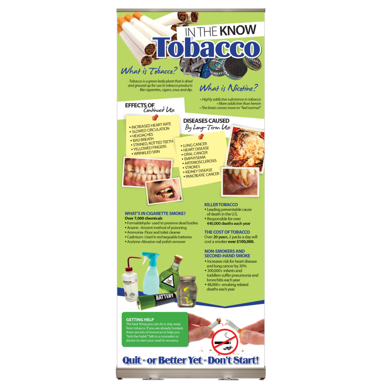 tobacco prevention retractable display