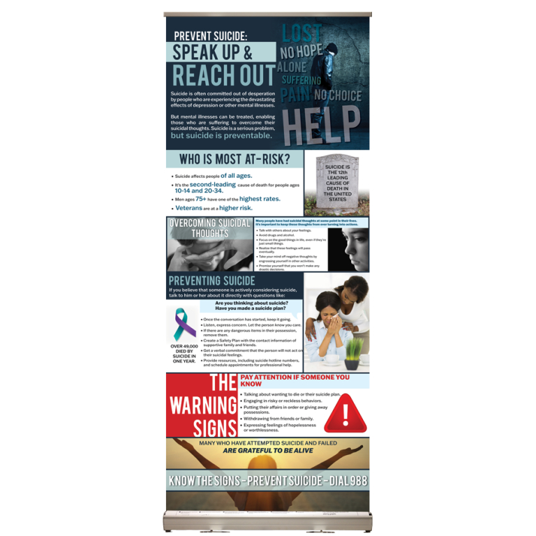 suicide awareness retractable display