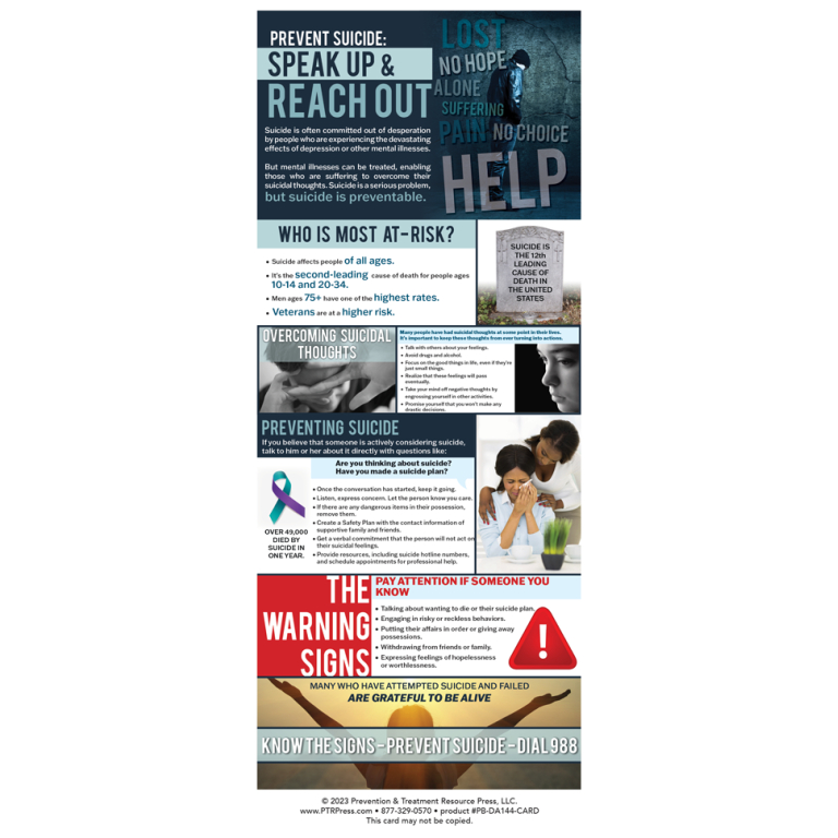 suicide prevention information cards