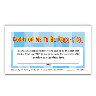 "Count On Me to be Drug-Free" Pledge Card