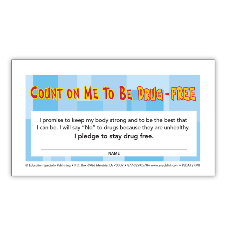 "Count On Me to be Drug-Free" Pledge Card