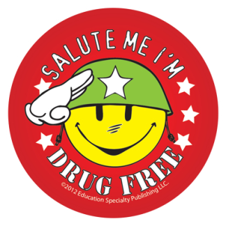 "Salute Me! I'm Drug-Free" Sticker