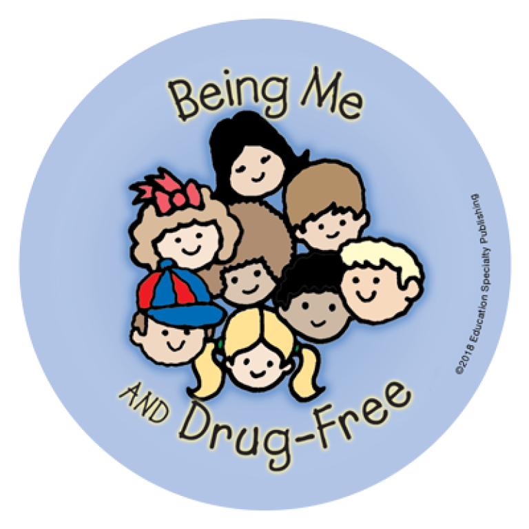 Being Me and Drug Free Stickers