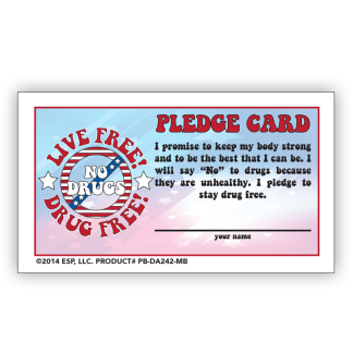 "Live Free! Drug Free!" Pledge Card