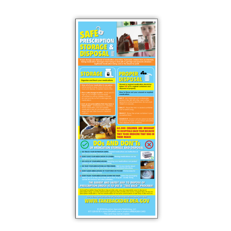 Safe Prescription Storage and Disposal Presentation Cards
