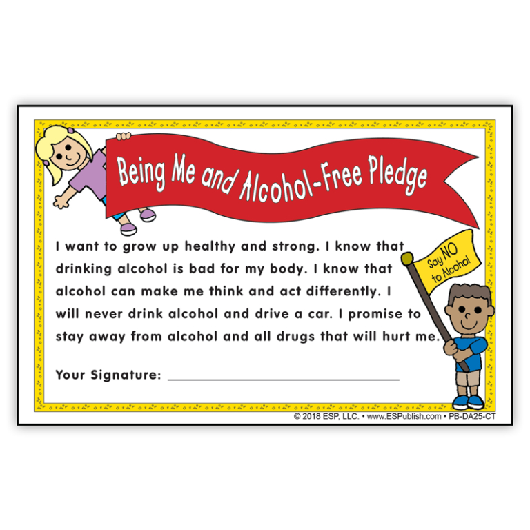 “Being Me and Alcohol-Free!” Certificate