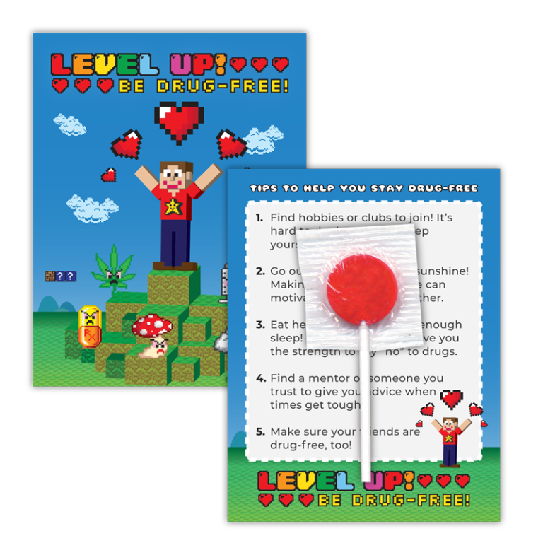 Red Ribbon Week Lollipop Cards