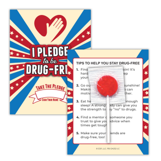 "I Pledge to be Drug-Free" Lollipop Card