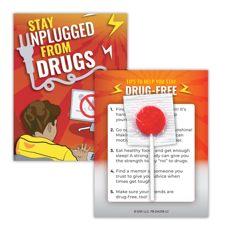 "Stay Unplugged from Drugs" Lollipop Card