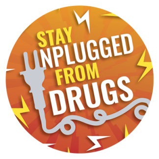 "Stay Unplugged from Drugs" Sticker