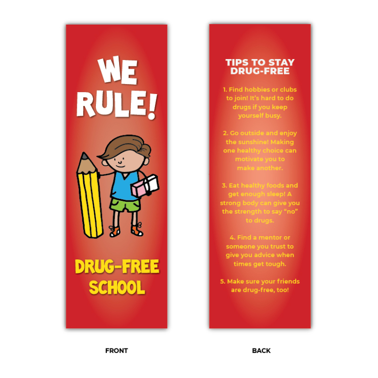 We Rule! Drug-Free School Bookmark
