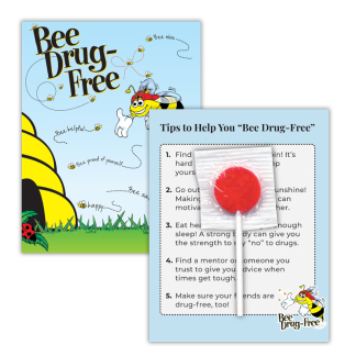 Bee Drug-Free Lollipop Card