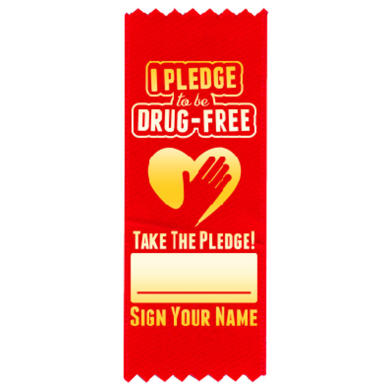 "I Pledge to be Drug-Free" Red Ribbon