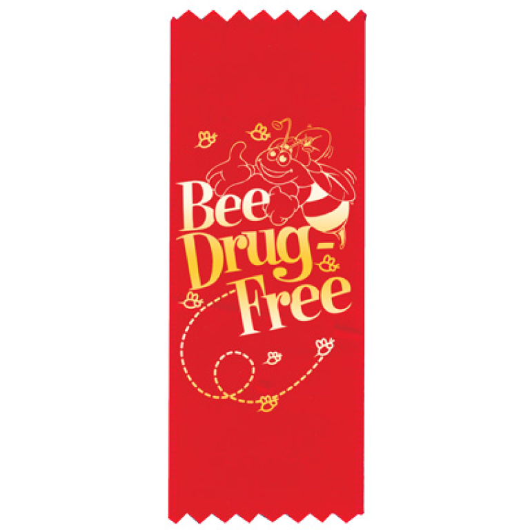 Bee Drug Free Red Ribbons