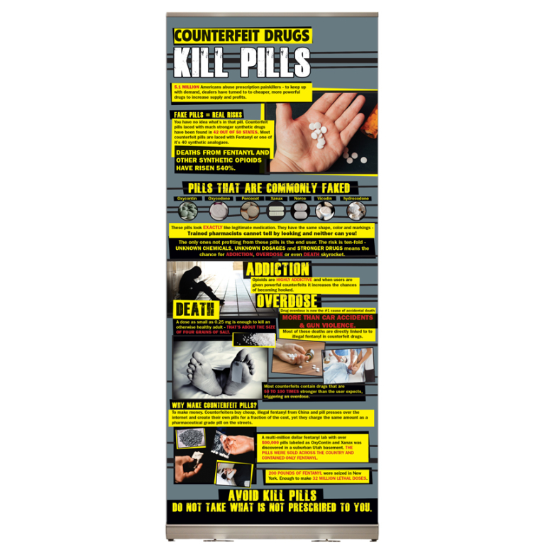 Counterfeit Drugs Retractable Display