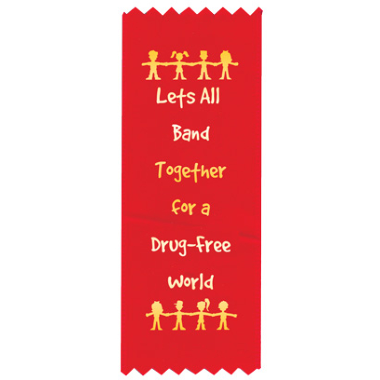 Band Together for a Drug Free World Red Ribbons