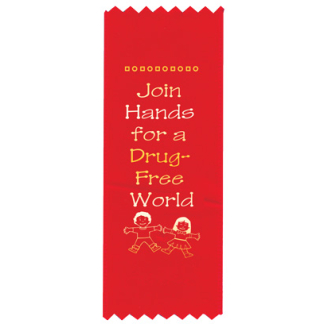 "Join Hands for A Drug-Free Land" Red Ribbon