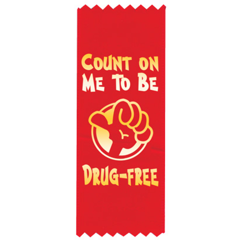 "Count on Me to be Drug-Free" Red Ribbon