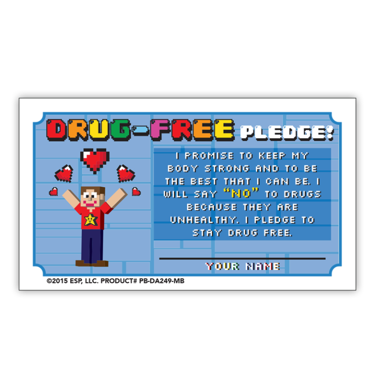 "Level Up! Be Drug-Free!" Pledge Card