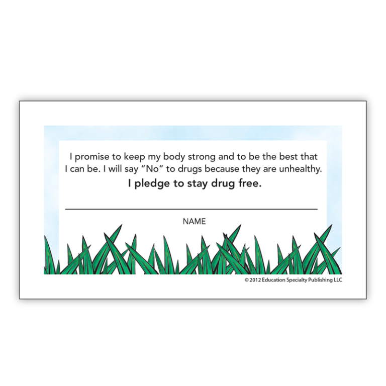 “‘Bee’ Drug-Free” Pledge Card