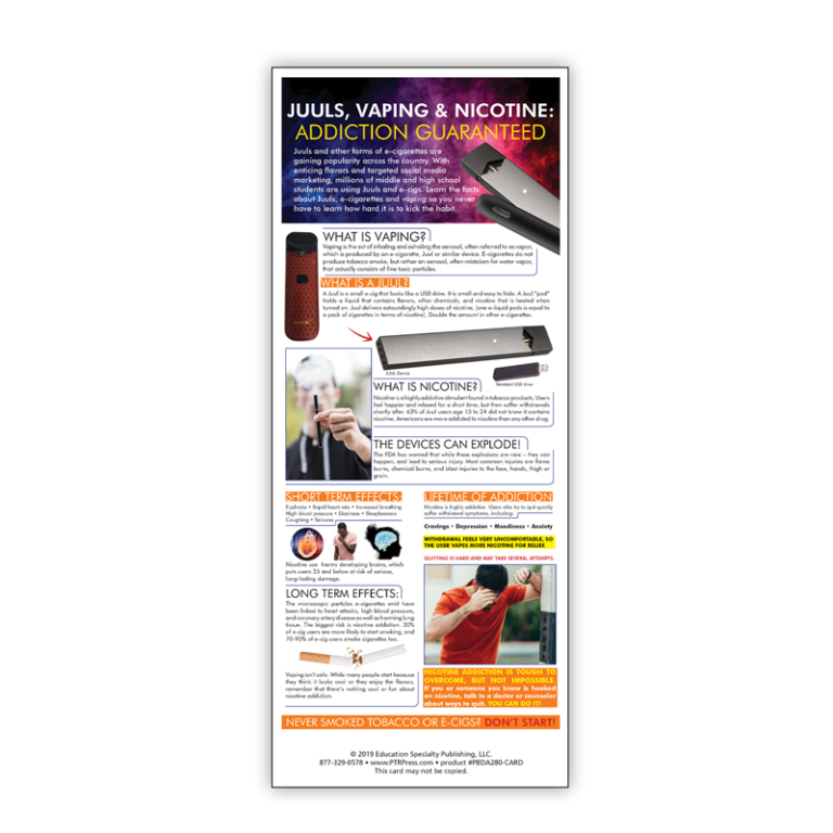 Juuls Vaping Nicotine Addiction Presentation Card