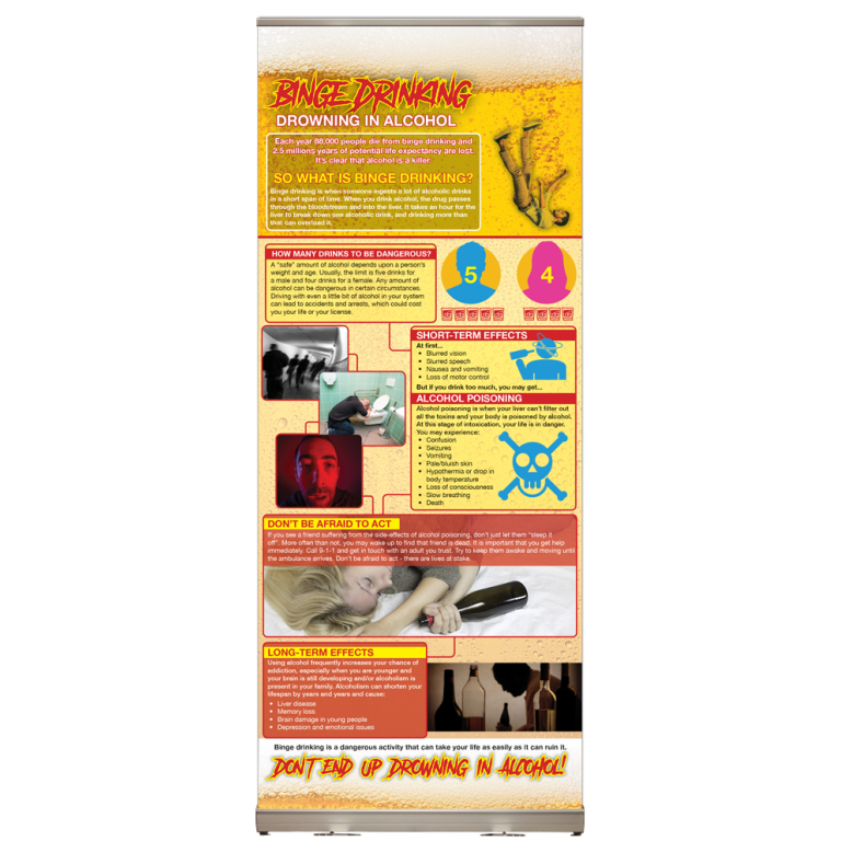 "Binge Drinking: Drowning in Alcohol" Presentation Display