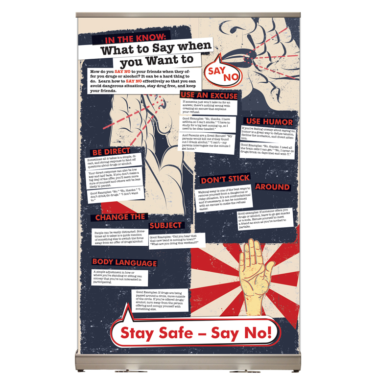say no to drugs tabletop banner