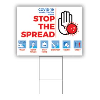 covid awareness yard sign