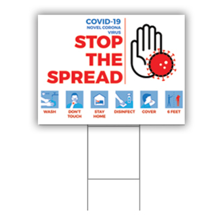 covid awareness yard sign