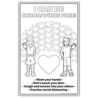 "I Can Be Coronavirus Free!" Color Me Poster