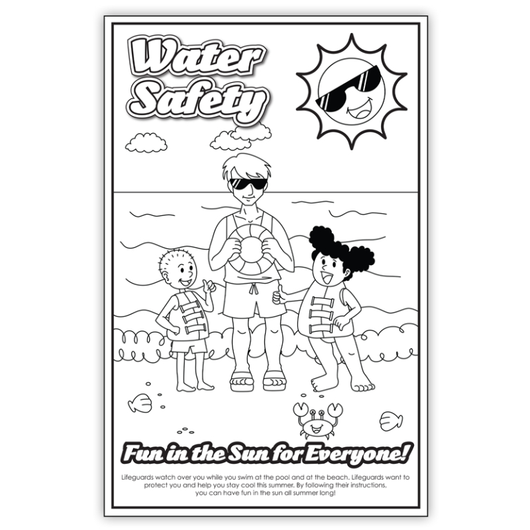 “Water Safety: Fun In The Sun For Everyone!” Color Me Poster