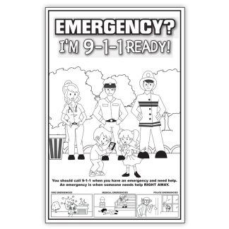 "Emergency? I’m 9-1-1 Ready!" Color Me Poster