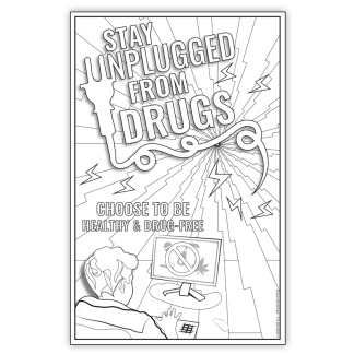 "Stay Unplugged from Drugs" Color Me Poster