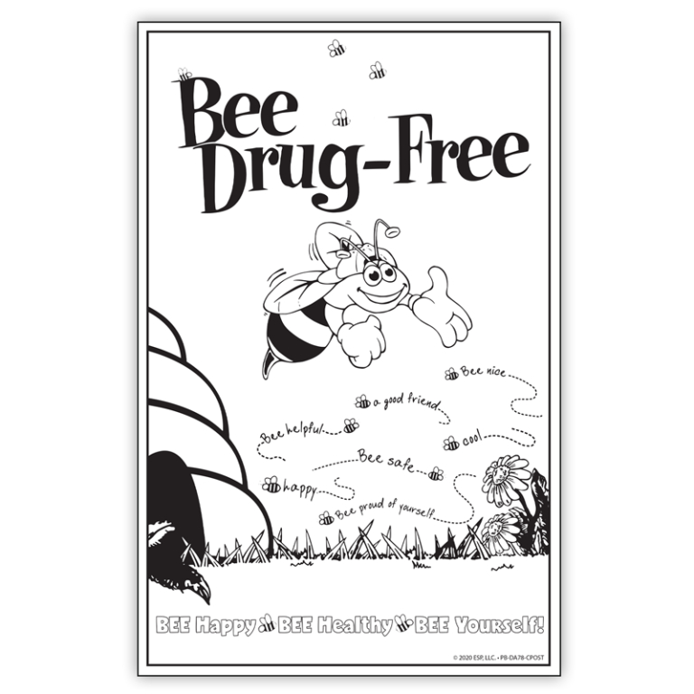 “‘Bee’ Drug-Free” Color Me Poster