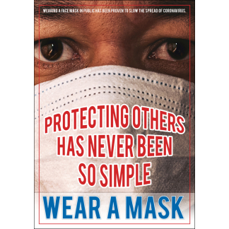 COVID-19: Wear Face Masks Plastic Sign (Adult)