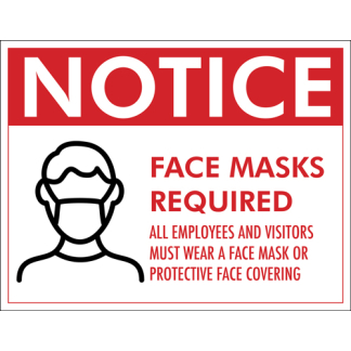 COVID-19: Face Mask Required Plastic Sign