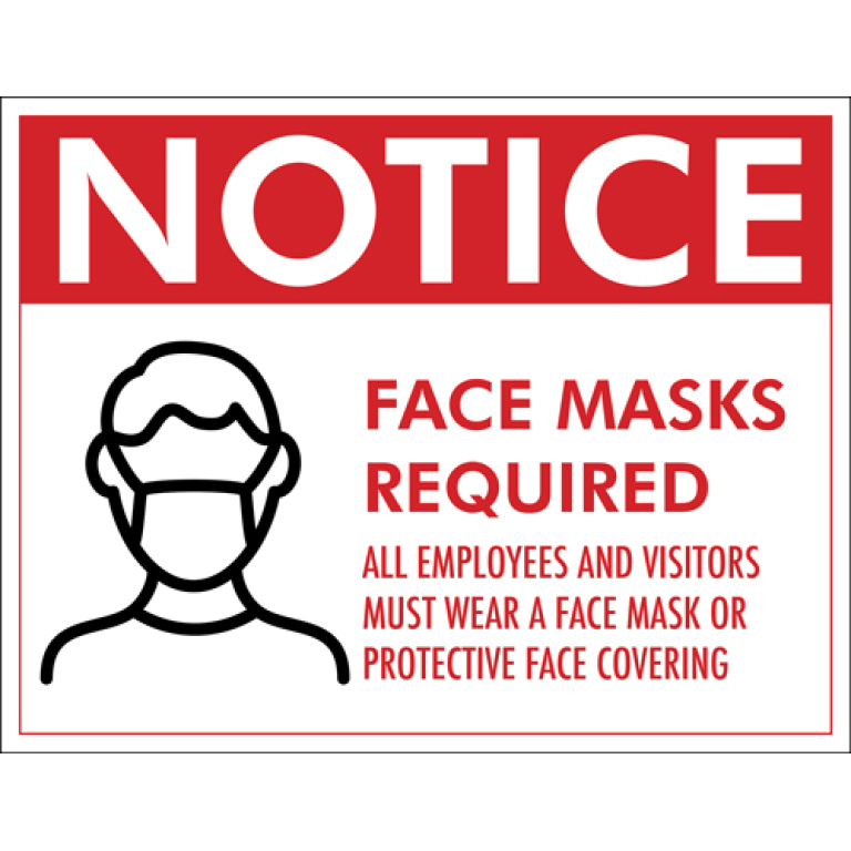 COVID-19: Face Mask Required Plastic Sign
