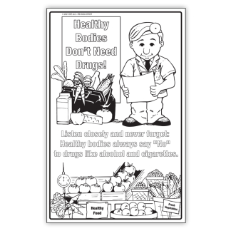 "Healthy Bodies Don’t Need Drugs!" Color Me Poster