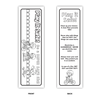 “Play it Safe: Be A Super Safe Kid” Color Me Bookmark