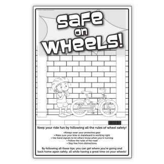 "Safe on Wheels!" Color Me Poster