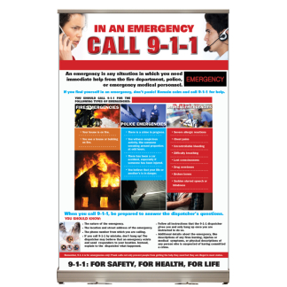 "In an Emergency, Call 9-1-1" Tabletop Display