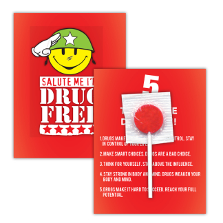 “Salute Me! I’m Drug Free!” Lollipop Card