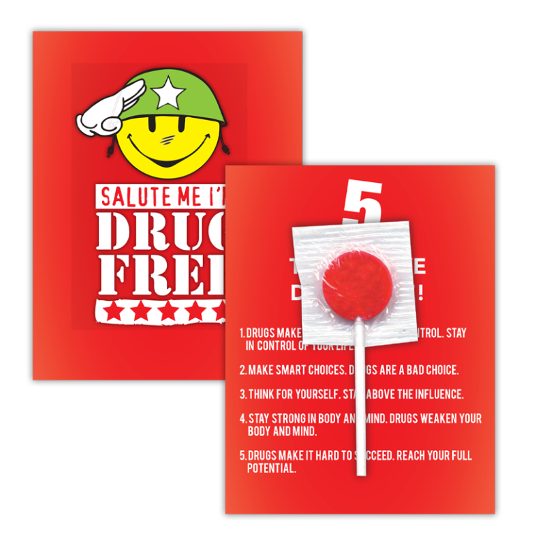 “Salute Me! I’m Drug Free!” Lollipop Card