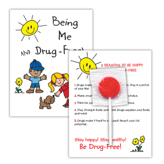 Being Me and Drug-Free!" Lollipop Card